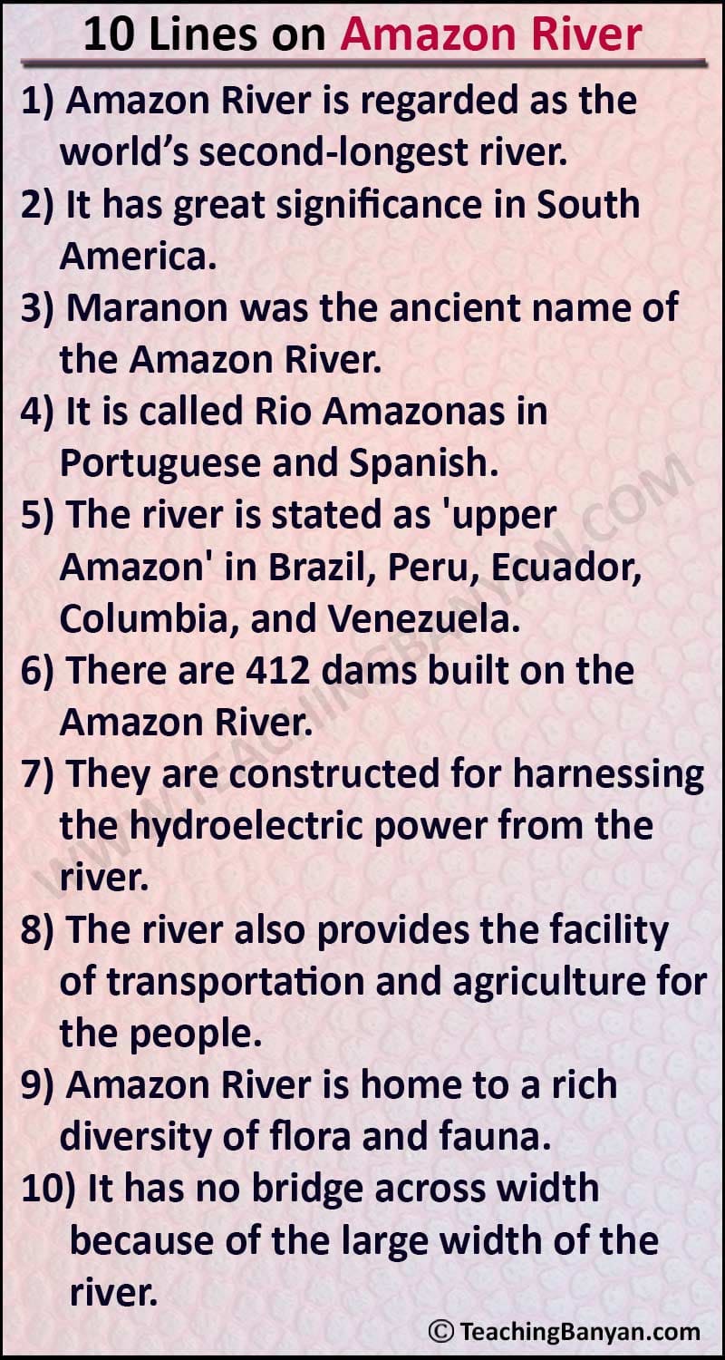 10 Lines on Amazon River