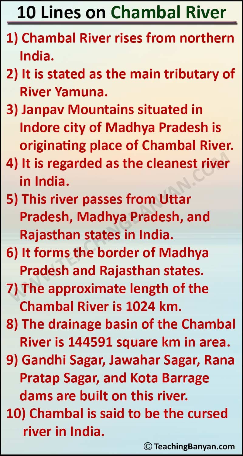 10 Lines on Chambal River