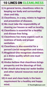 10 Lines on Cleanliness