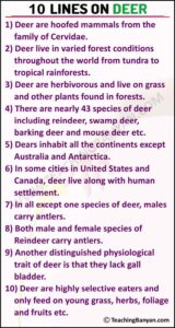 10 Lines on Deer