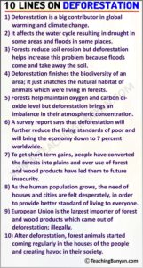 10 Lines on Deforestation