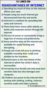 10 Lines on Disadvantages of Internet