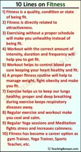 10 Lines on Fitness