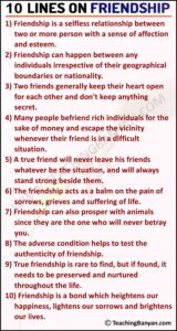 10 Lines on Friendship