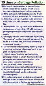10 Lines on Garbage Pollution
