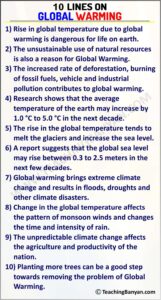 10 Lines on Global warming