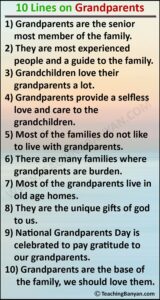 10 Lines on Grandparents