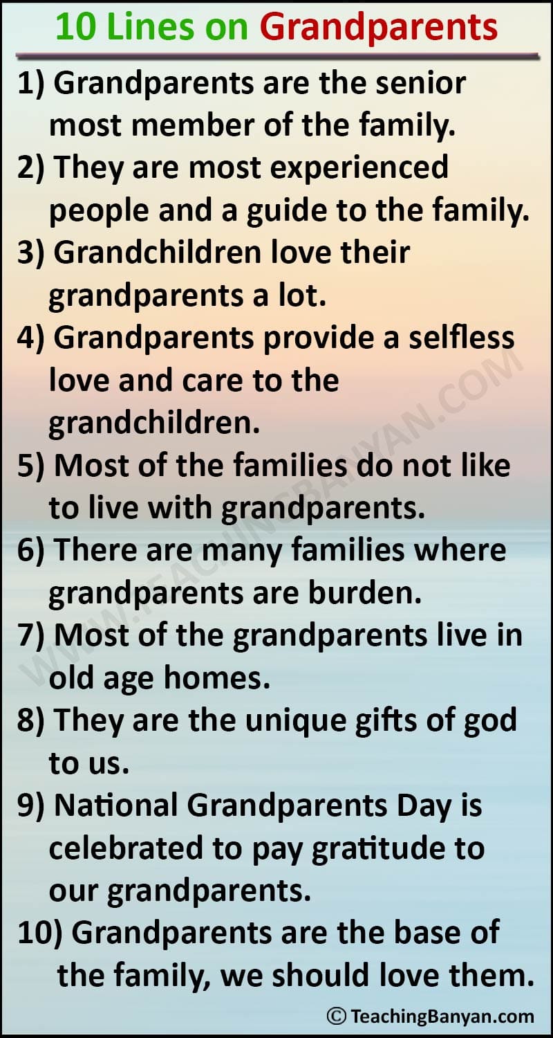 10 Lines on Grandparents