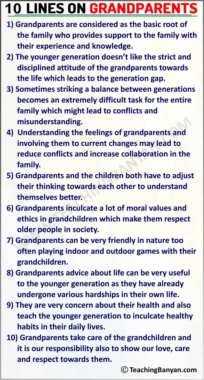 10 Lines on Grandparents
