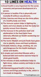 10 Lines on Health