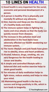10 Lines on Health