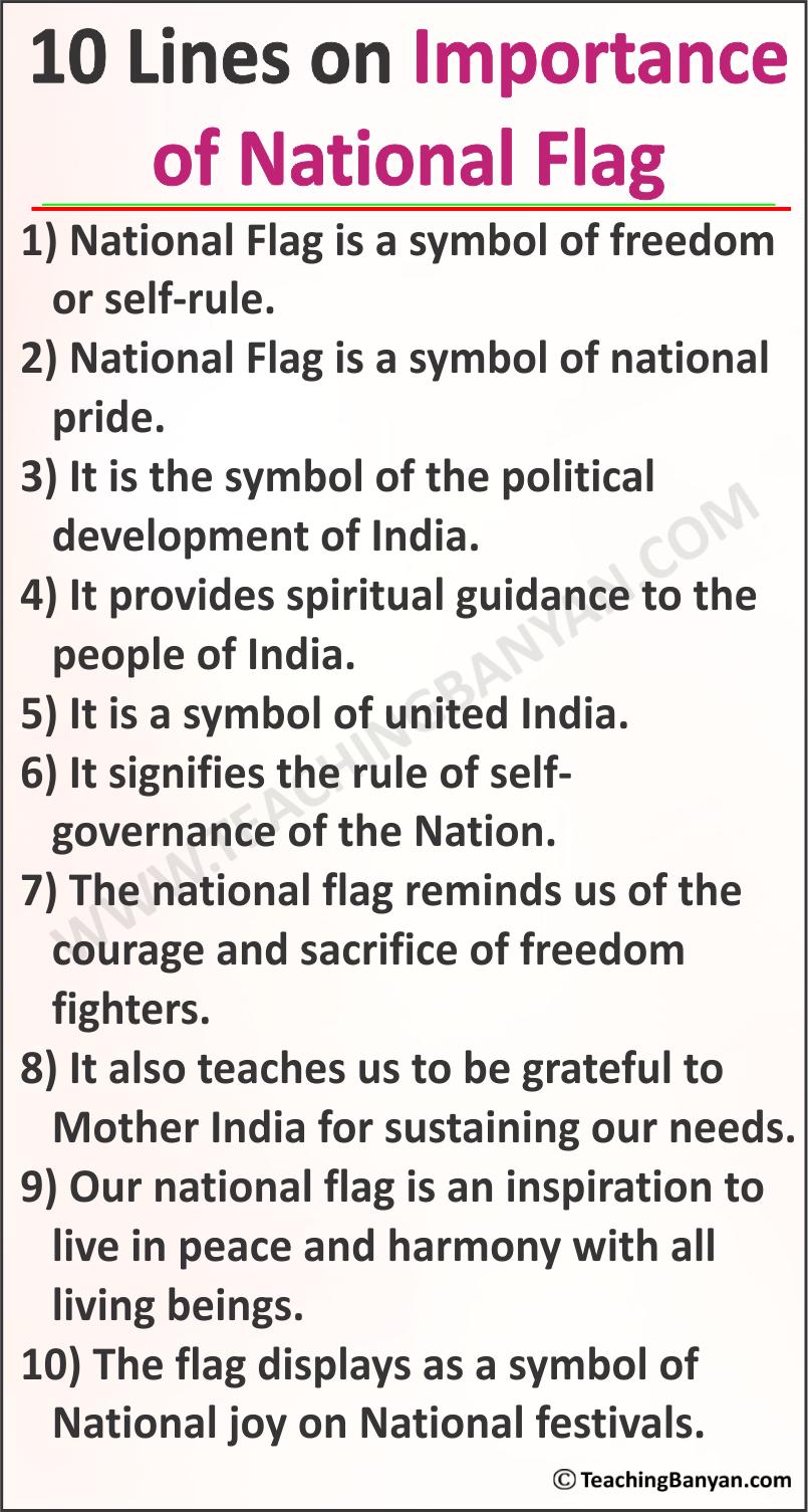 10 Lines on Importance of National Flag