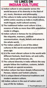 10 Lines on Indian Culture