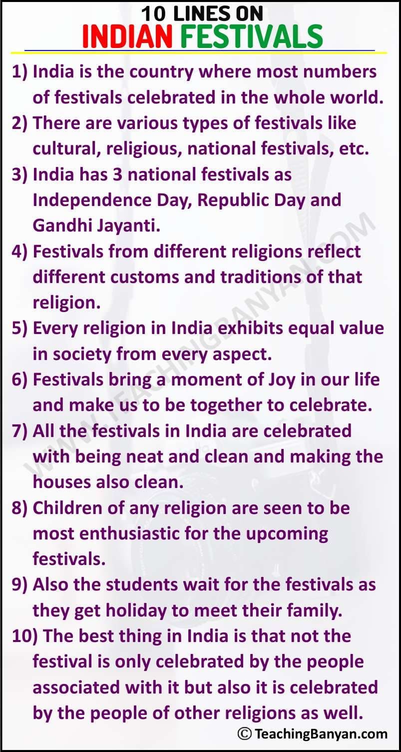 10 Lines on Indian Festivals