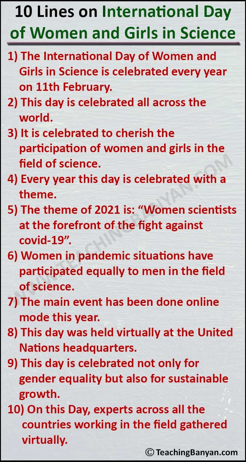 10 Lines on International Day of Women and Girls in Science