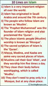 10 Lines on Islam