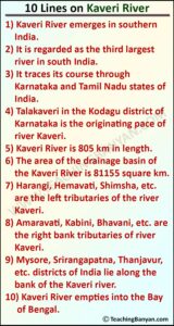 10 Lines on Kaveri River