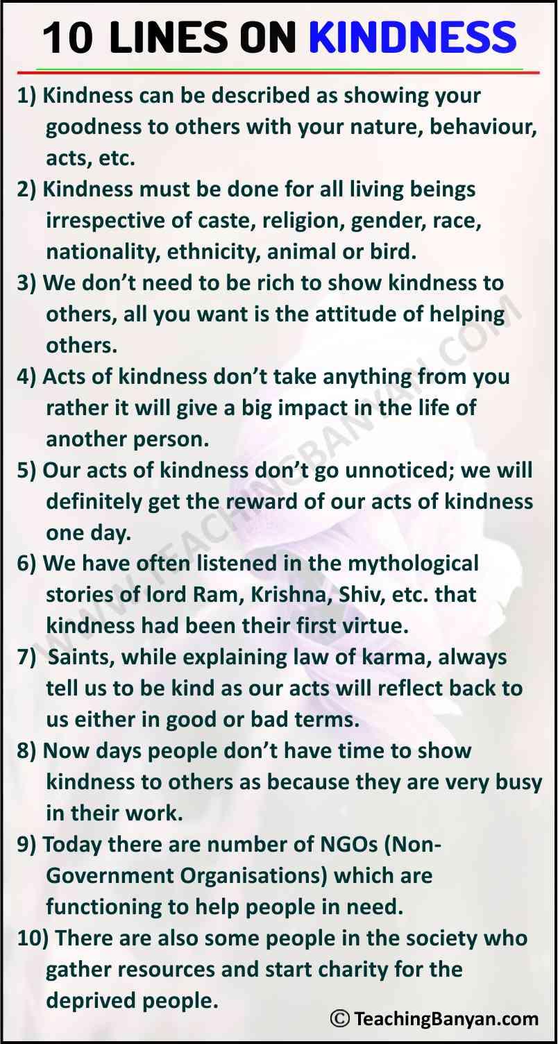 10 Lines on Kindness