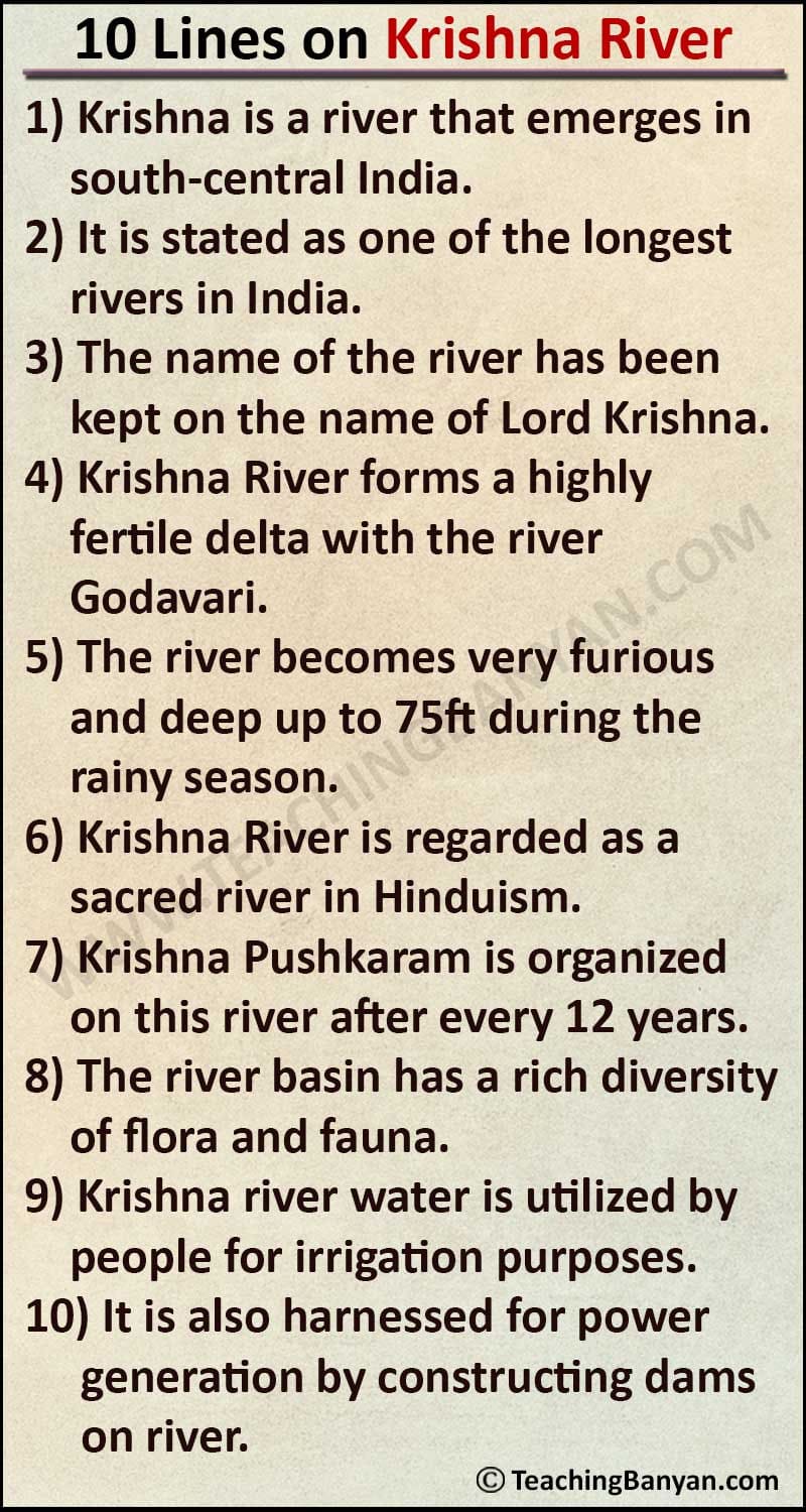 10 Lines on Krishna River