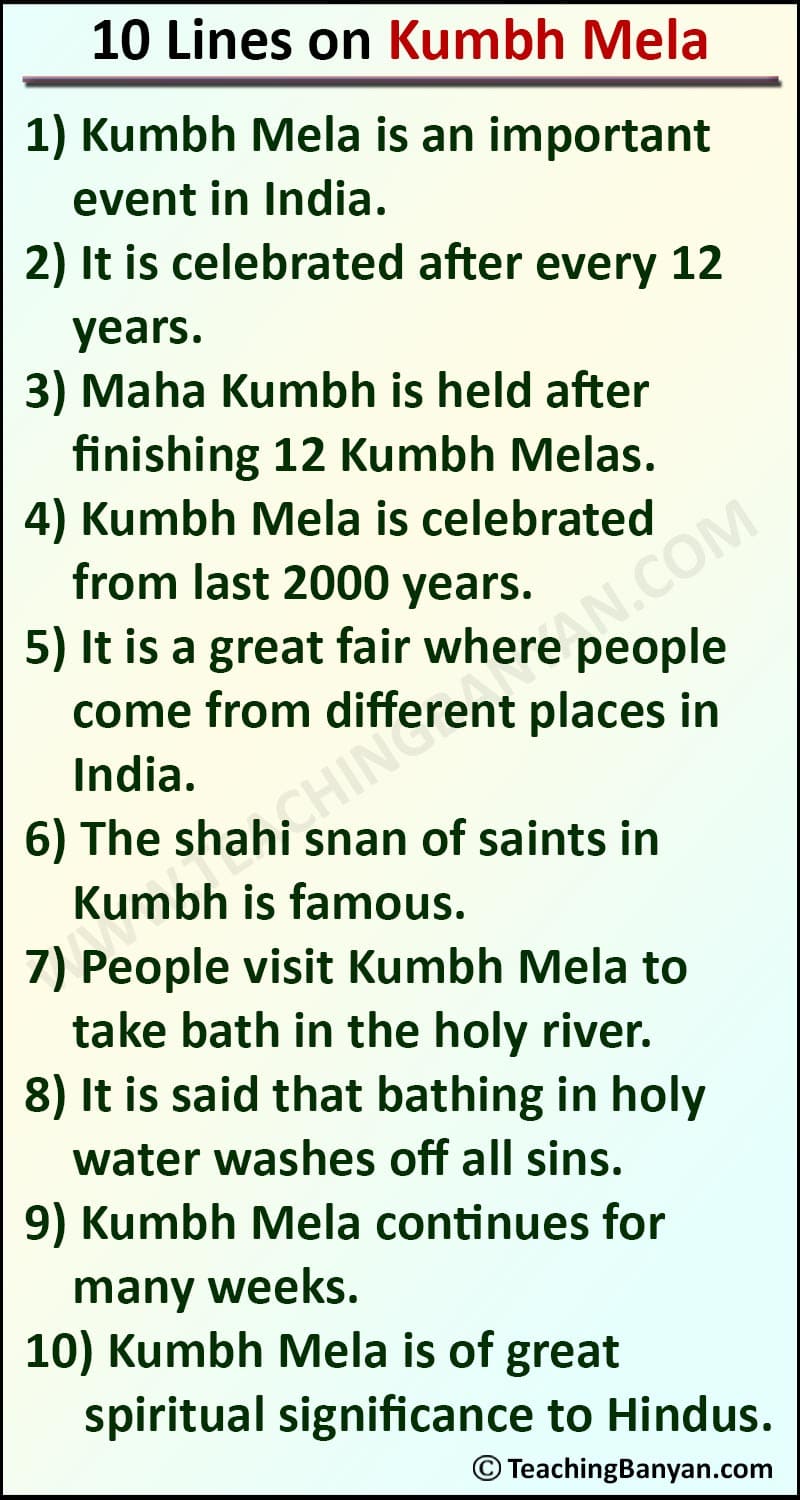 10 Lines on Kumbh Mela