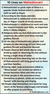 10 lines on mahashivratri