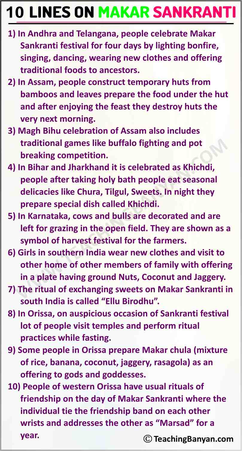 10 Lines on Makar Sankranti Festival