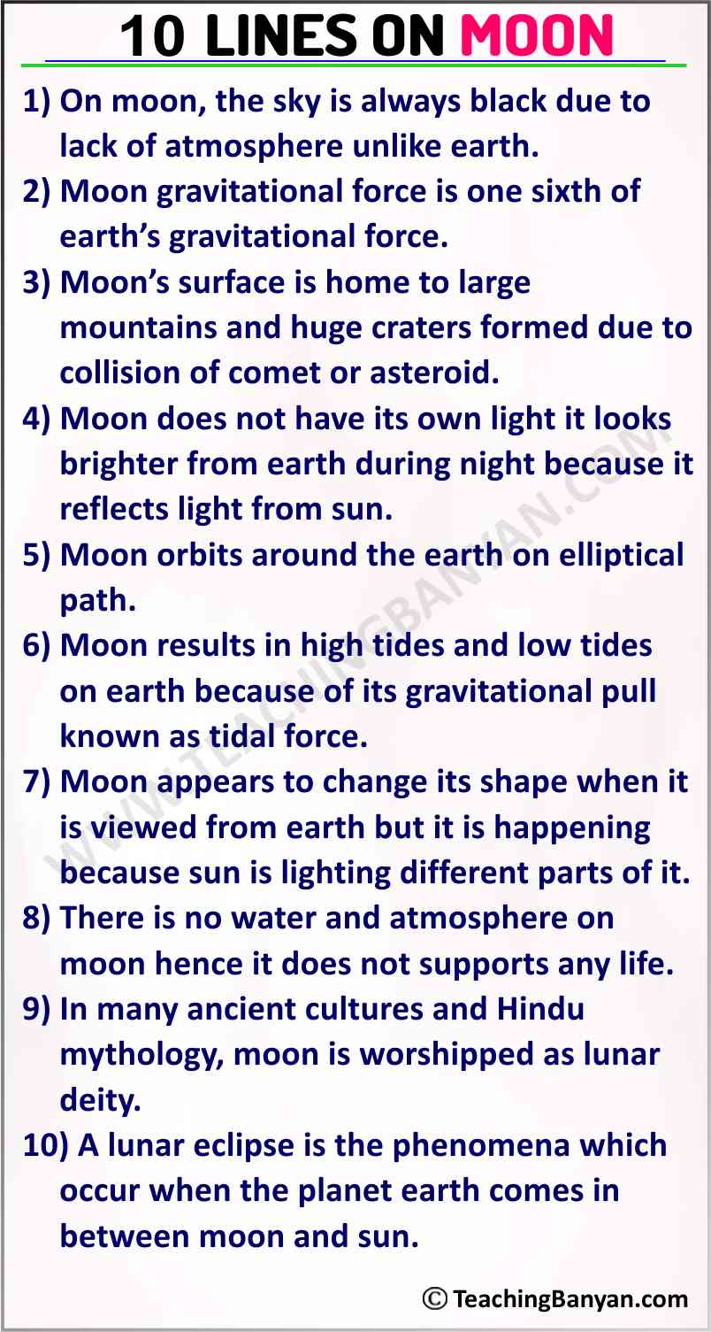 10 Lines on Moon