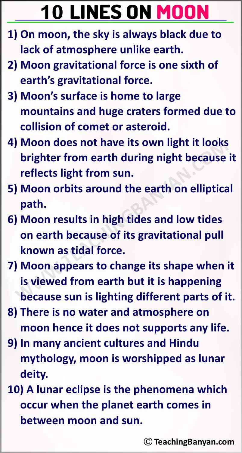 lines on moon in hindi