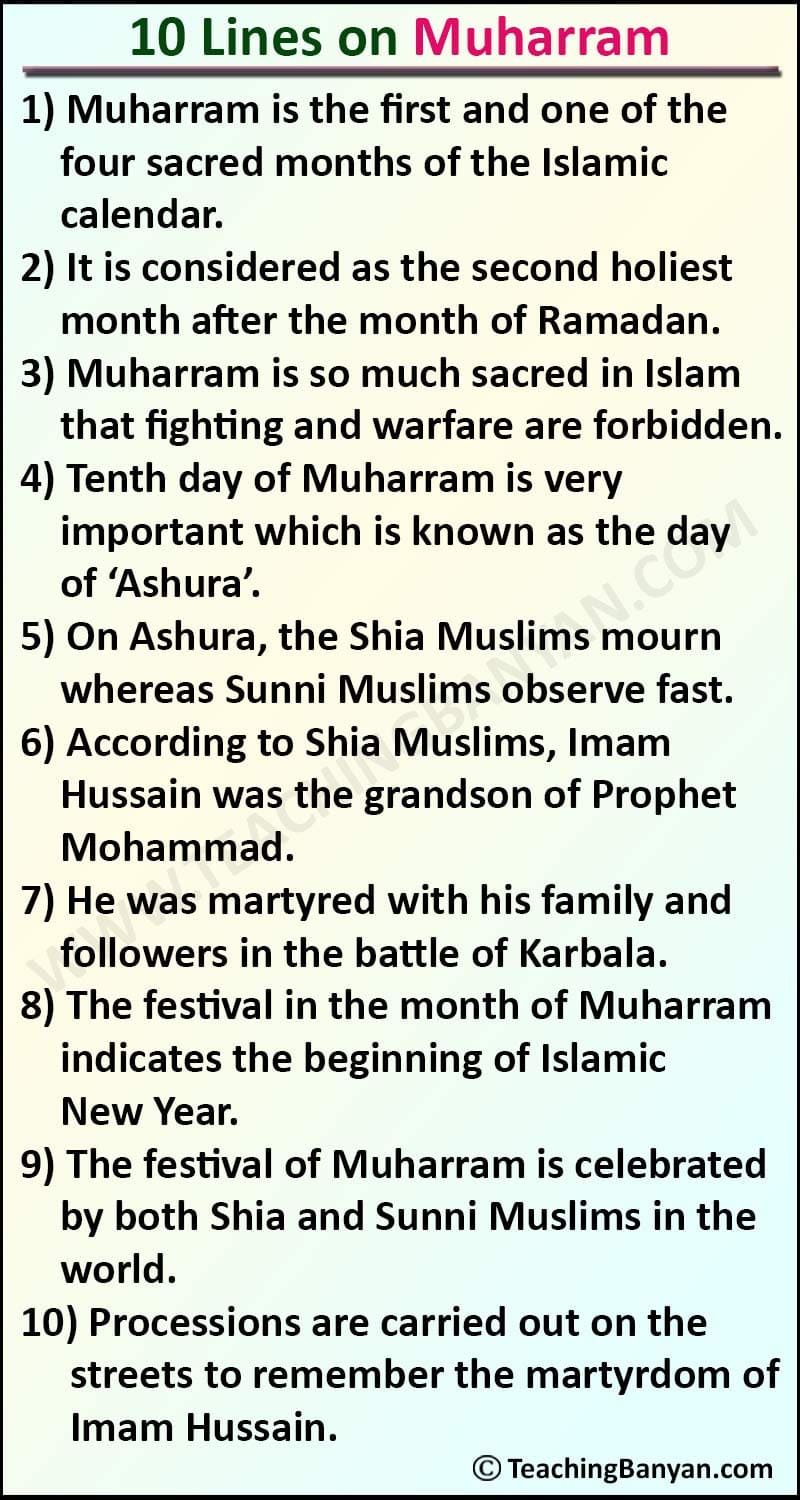 10 Lines on Muharram