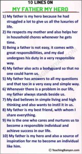 10 Lines on My Father My Hero