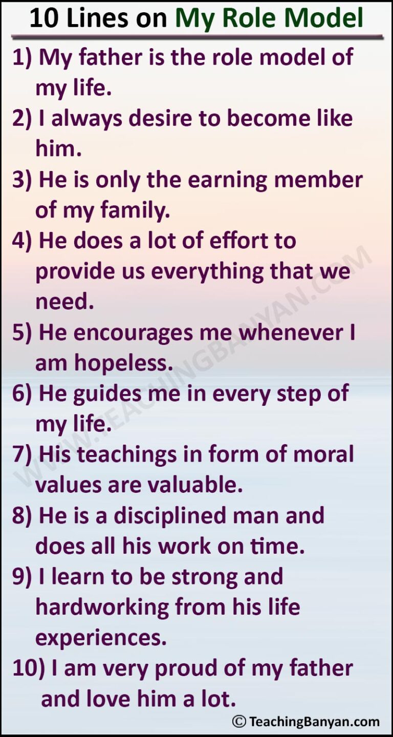 10 Lines On My Role Model A Place For Students