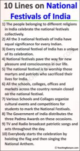 10 Lines on National Festivals of India