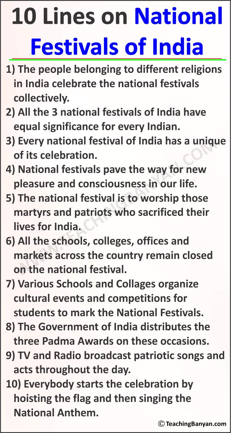 national festival essay 10 lines