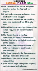 10 Lines on National Flag of India