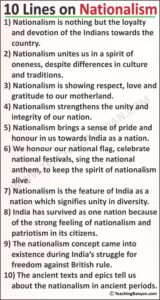 10 Lines on Nationalism