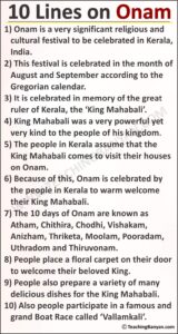 10 Lines on Onam