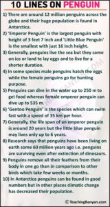 10 Lines on Penguin