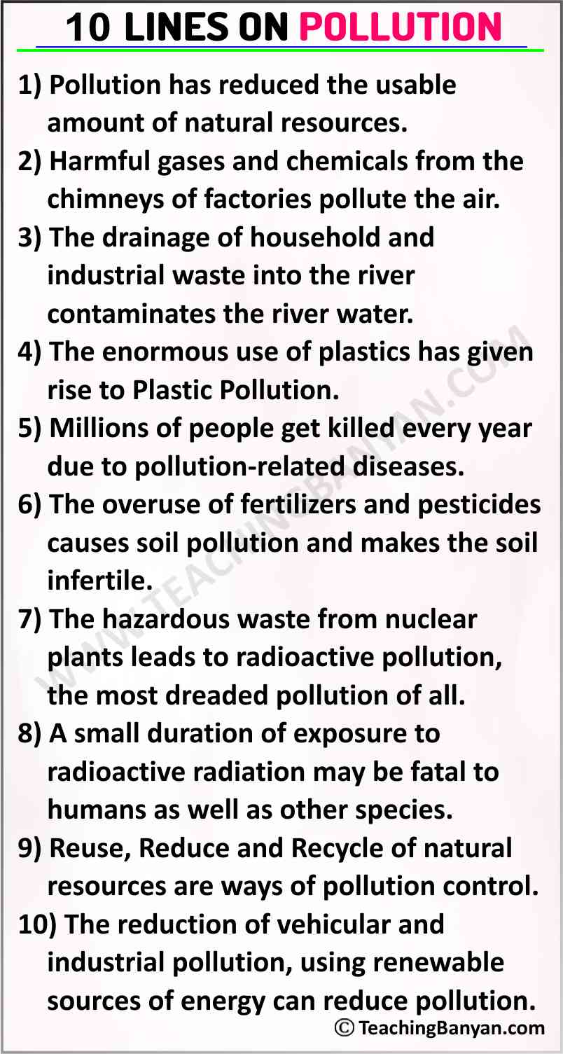 10 Lines on Pollution