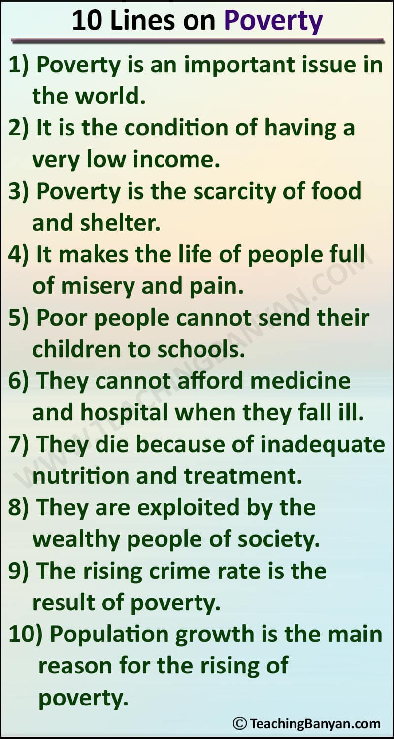 poverty essay 10 lines