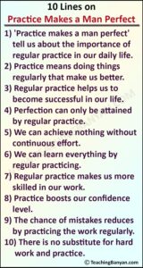 10 Lines on Practice Makes a Man Perfect