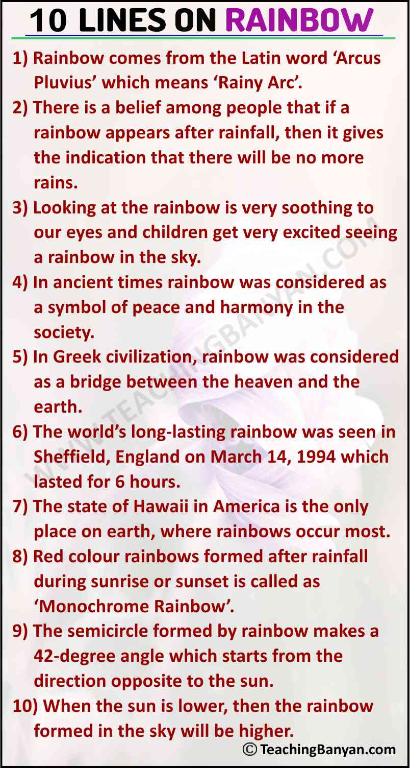 10 Lines on Rainbow