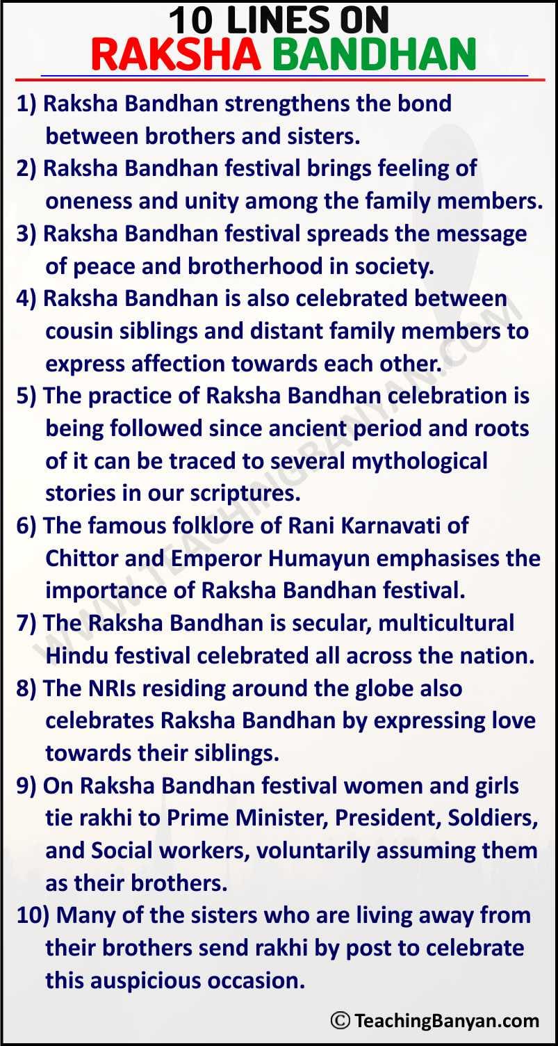 10 Lines on Raksha Bandhan