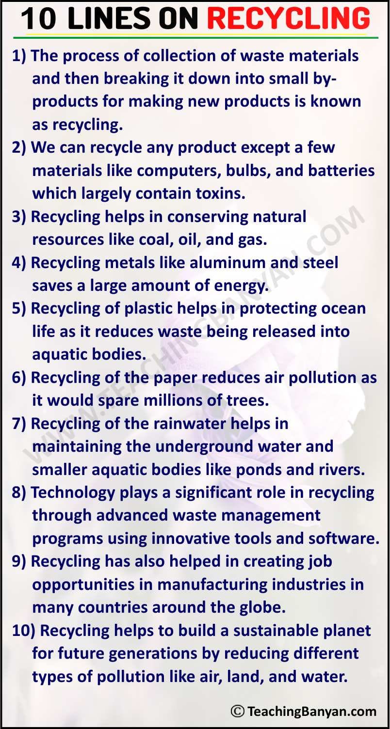 importance of recycling essay for class 5
