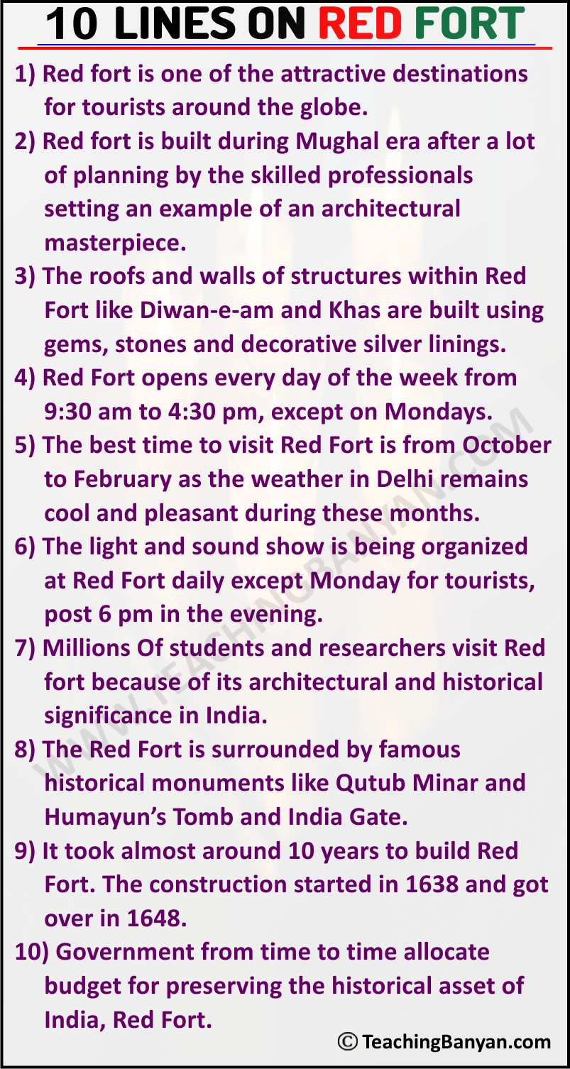 10 Lines on Red Fort