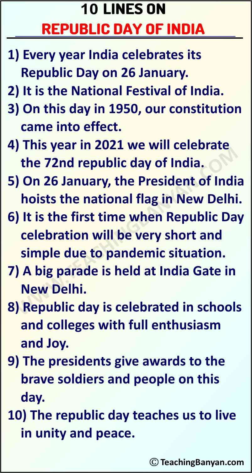 10 Lines on Republic Day of India