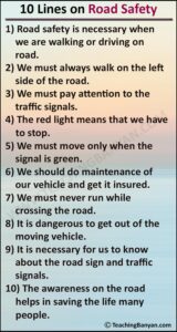 10 Lines on Road Safety