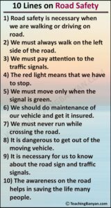 10 Lines on Road Safety