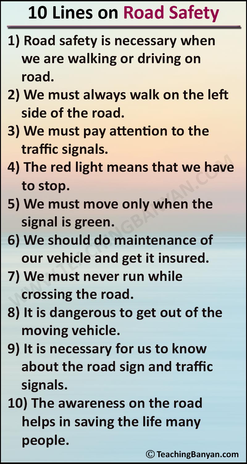 10 Lines on Road Safety