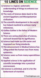 10 Lines on Science