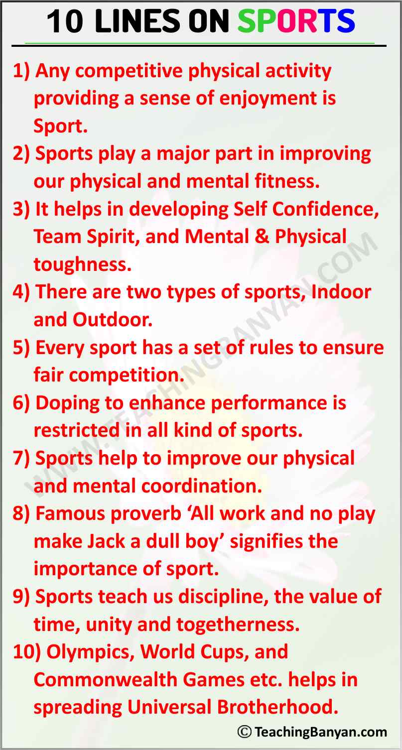 14 Lines on Sports for Children and Students